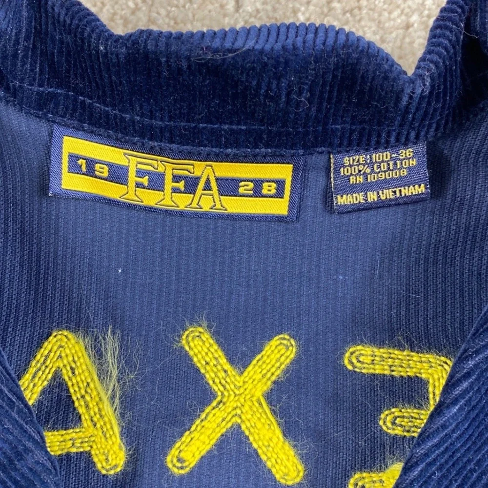 Vintage FFA Texas Rudder Corduroy Jacket Navy Blue Men's Size 36 Hunter McSmith